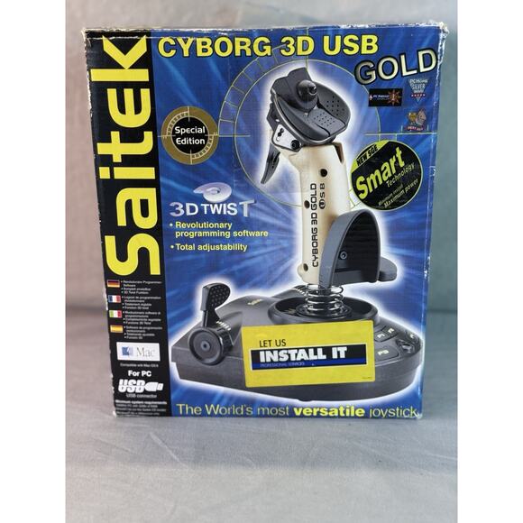 Saitek Cyborg 3D Gold USB PC/Mac Flight Stick Joystick Controller - Picture 1 of 7